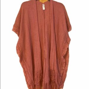 Beautiful long open shawl with fringe